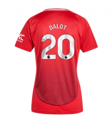 Manchester United Diogo Dalot #20 Primera Equipación Mujer 2024-25 Manga Corta